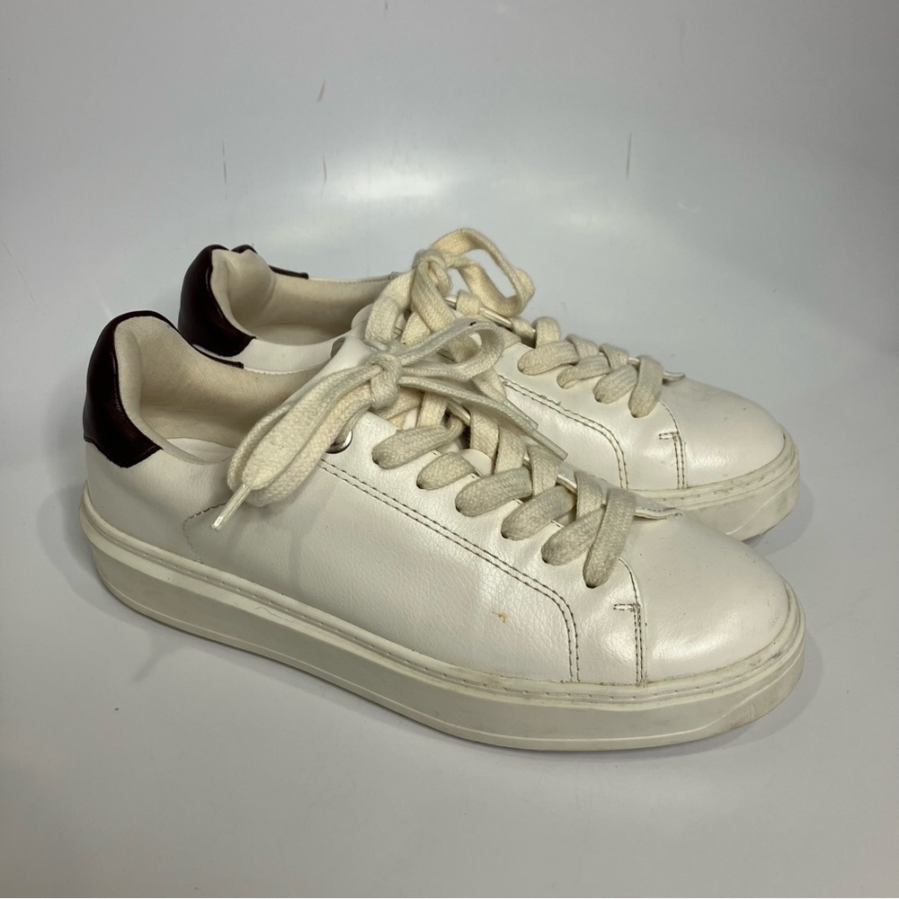 Zara white faux‎ leather sneakers size 37
